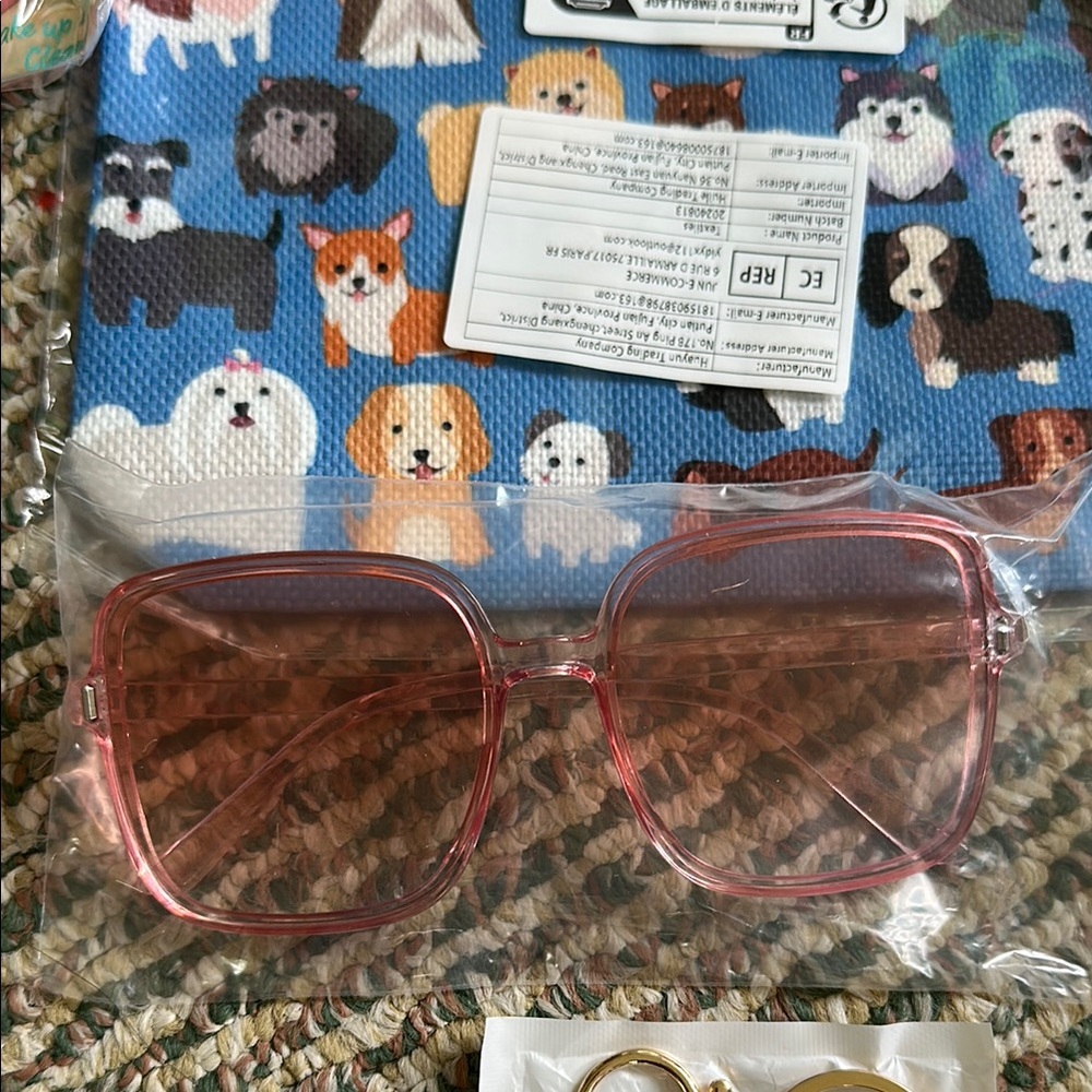Cute Dog Print Blue Cosmetic Pouch and cat and dog accessories - Picture 5 of 7